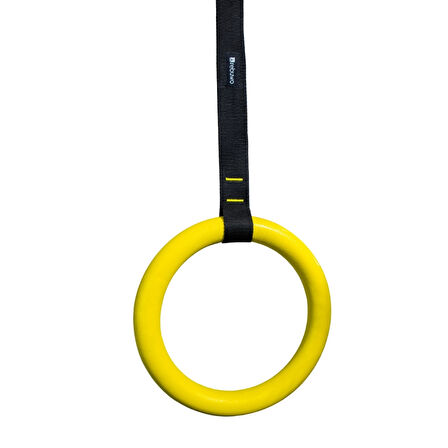 Kademeli Halatlı Barfiks Halkası Sarı Jimnastik Halkası Siyah Kayış (5 Kademeli)